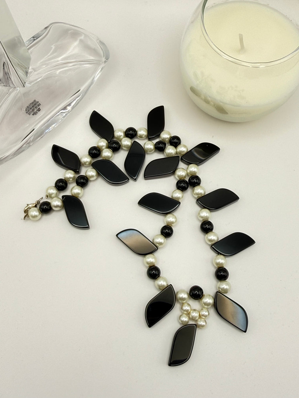 Black Onyx Pearl Statement Neccklace