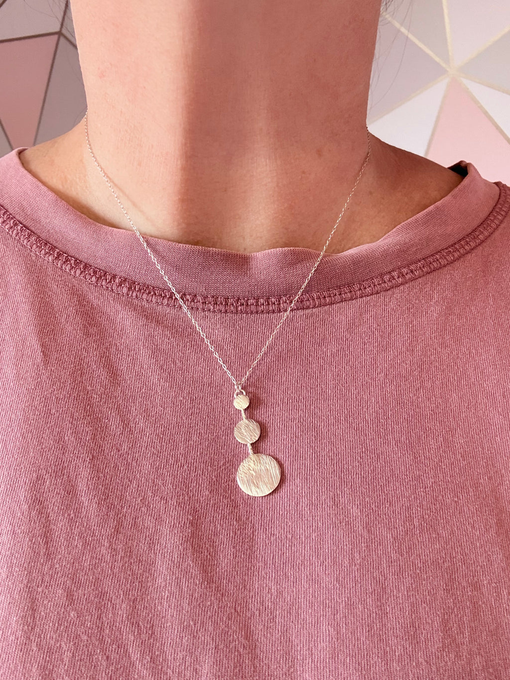 Sterling Silver Circle Pendant Necklace
