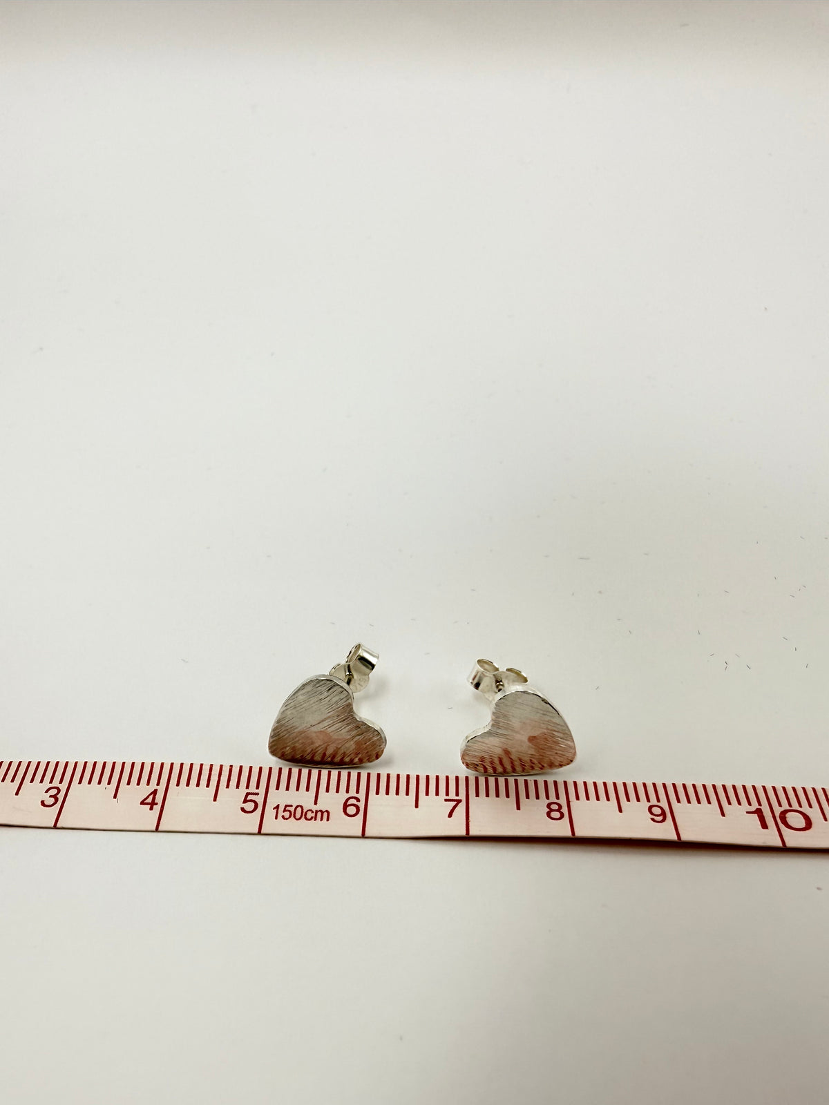 Sterling Silver Hammered Heart Earrings