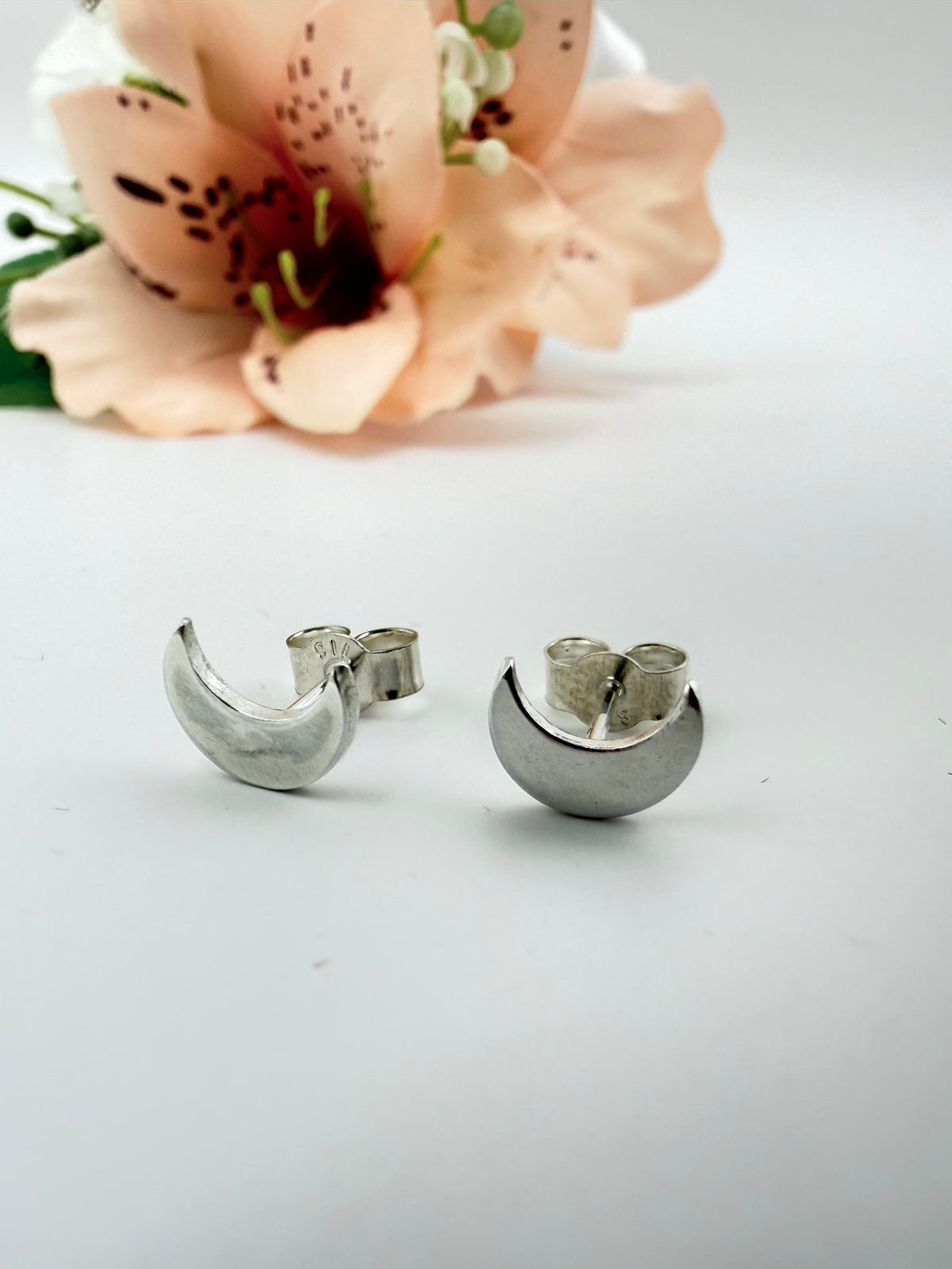 Sterling Silver Moon Earrings