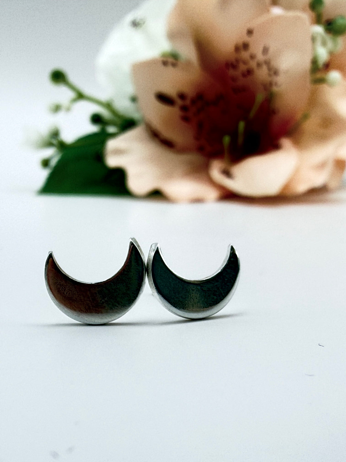 Sterling Silver Moon Earrings