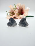 Sterling Silver Hammered Heart Earrings