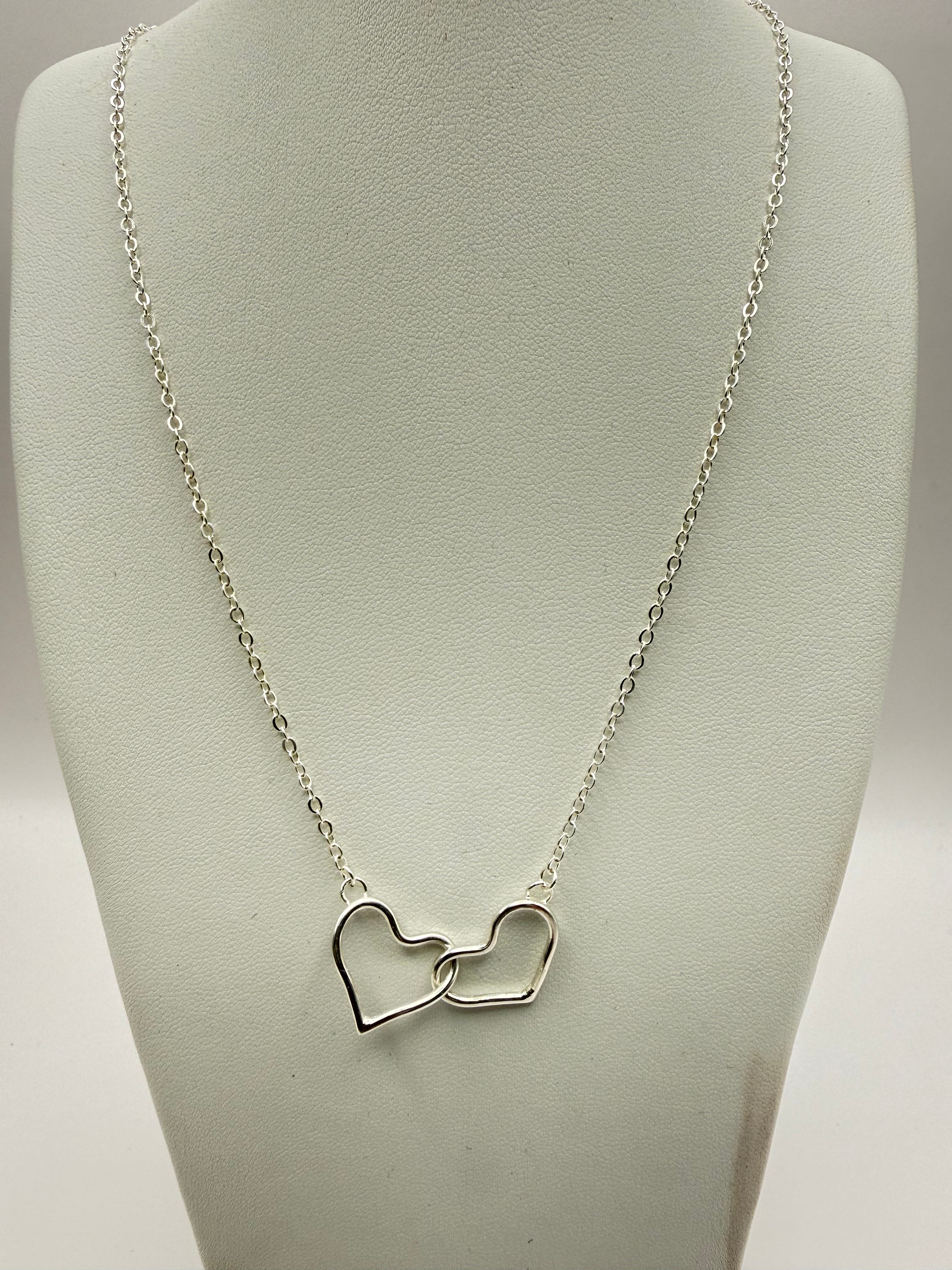 Twin Heart Interlinked Necklace