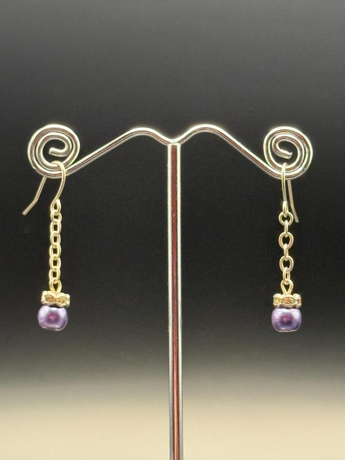 Purple Pearl Jewellery Set â€“ Handmade Necklace, Bracelet & Earrings