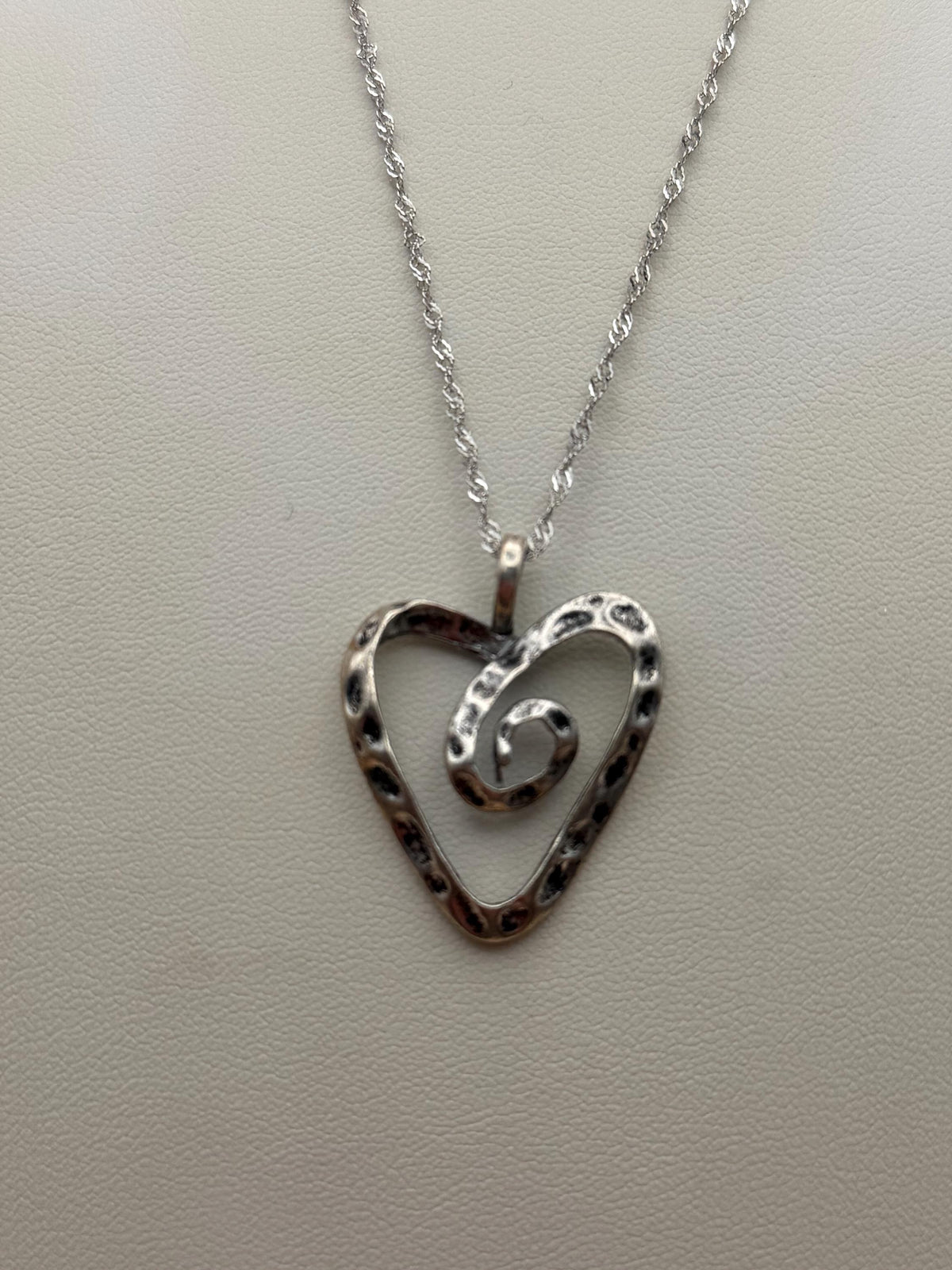 Silver Heart Pendant Necklace