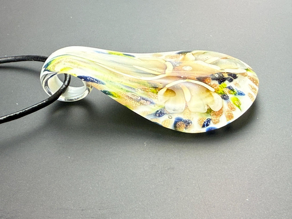 Blown Glass Teardrop Pendant Necklace