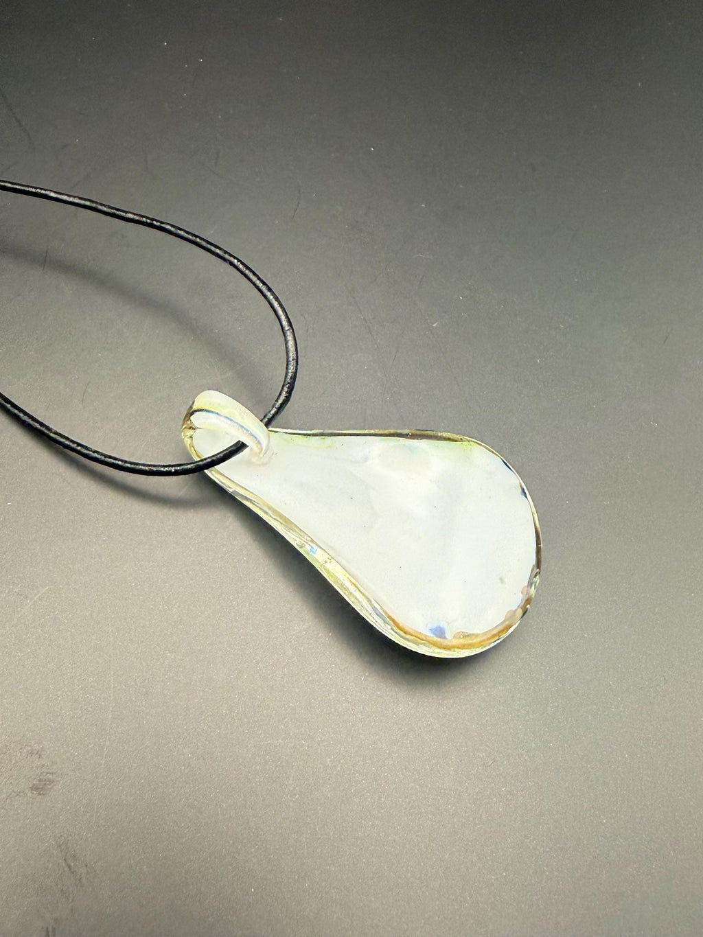Blown Glass Teardrop Pendant Necklace