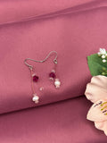 Pearl & Pink Swarovski Crystal Earrings â€“ Elegant Bridal Earrings