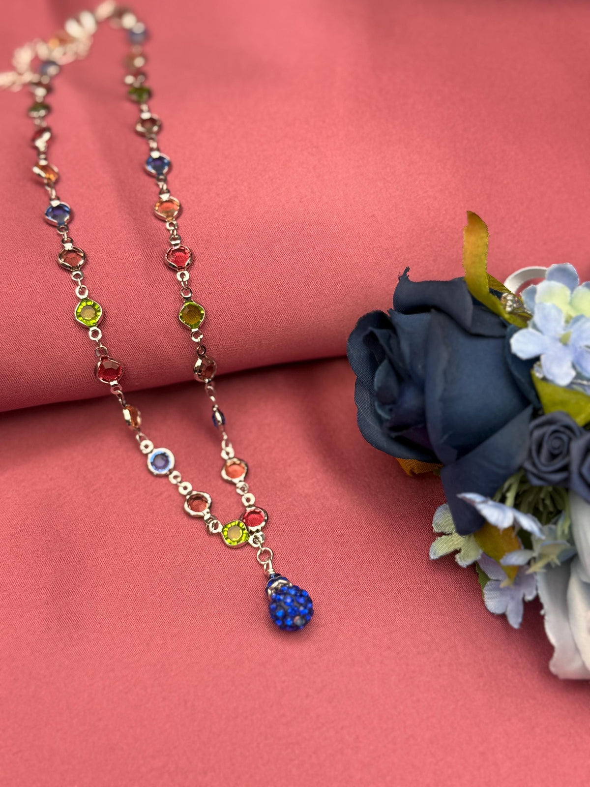 Rainbow Crystal Pendant Necklace