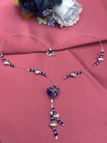 Blue Heart Crystal Beaded Necklace | Silver-Tone Charm Pendant, Handmade Everyday Jewelry