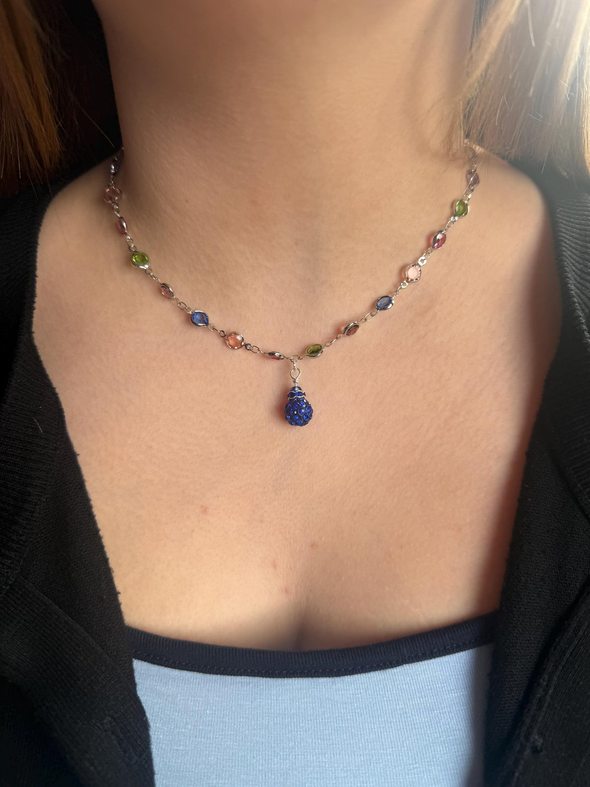 Rainbow Crystal Pendant Necklace