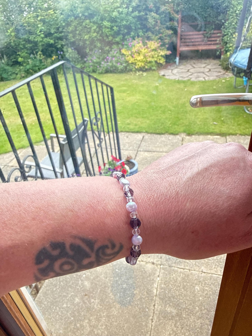 Lavender Pearl & Crystal Bracelet â€“ Handmade Beaded Jewellery