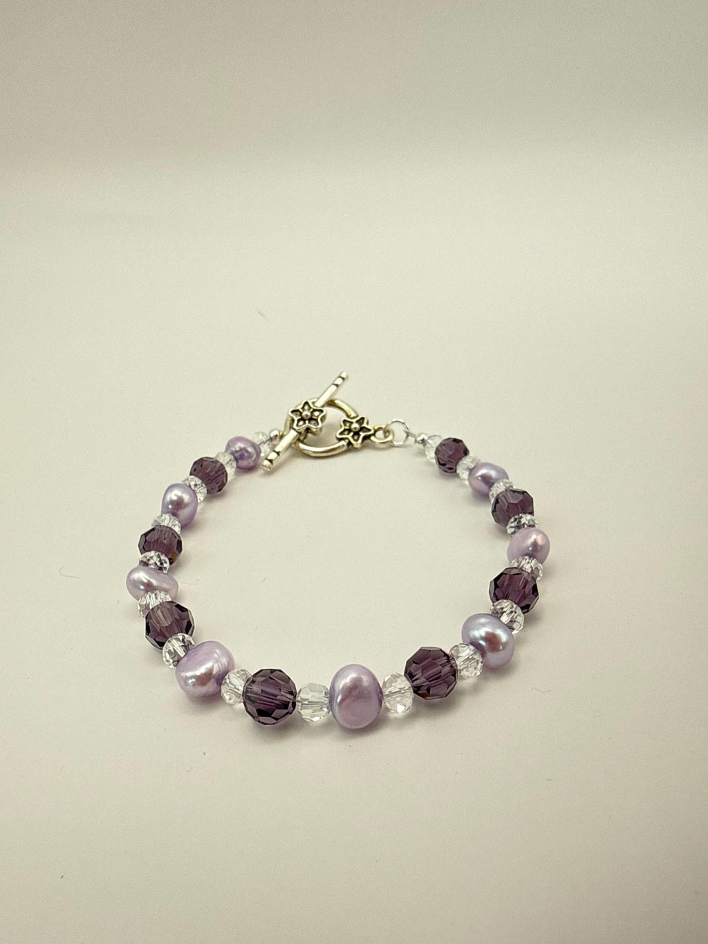 Lavender Pearl & Crystal Bracelet â€“ Handmade Beaded Jewellery