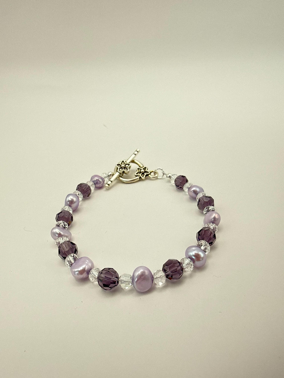 Lavender Pearl & Crystal Bracelet â€“ Handmade Beaded Jewellery