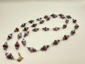 Marbled Purple Long Beaded Necklace - Statement Jewellery for her
