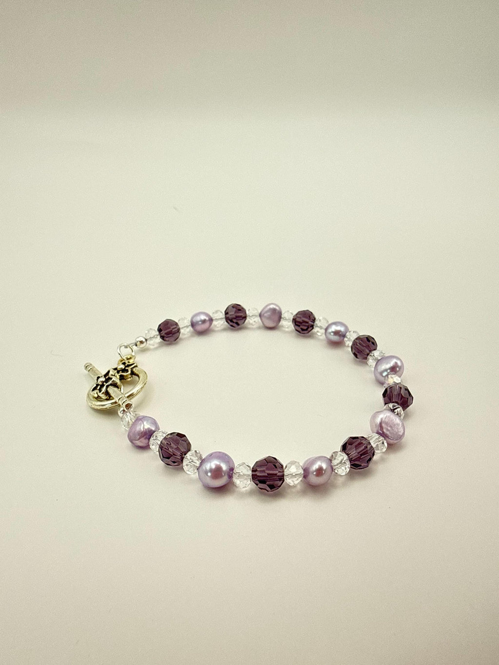 Lavender Pearl & Crystal Bracelet â€“ Handmade Beaded Jewellery