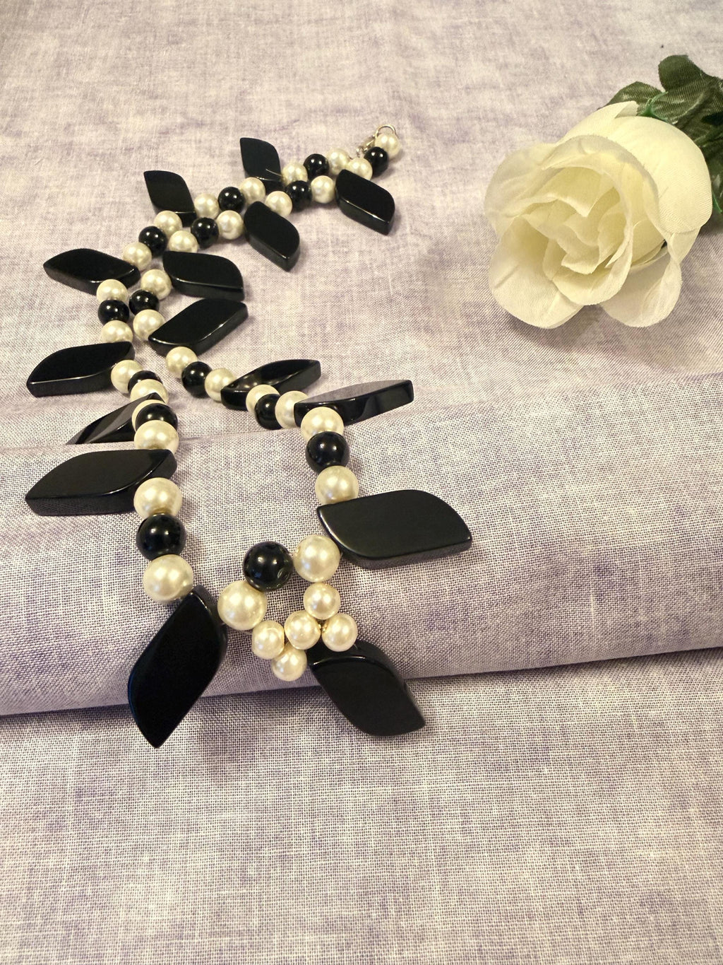 Black Onyx Pearl Statement Neccklace