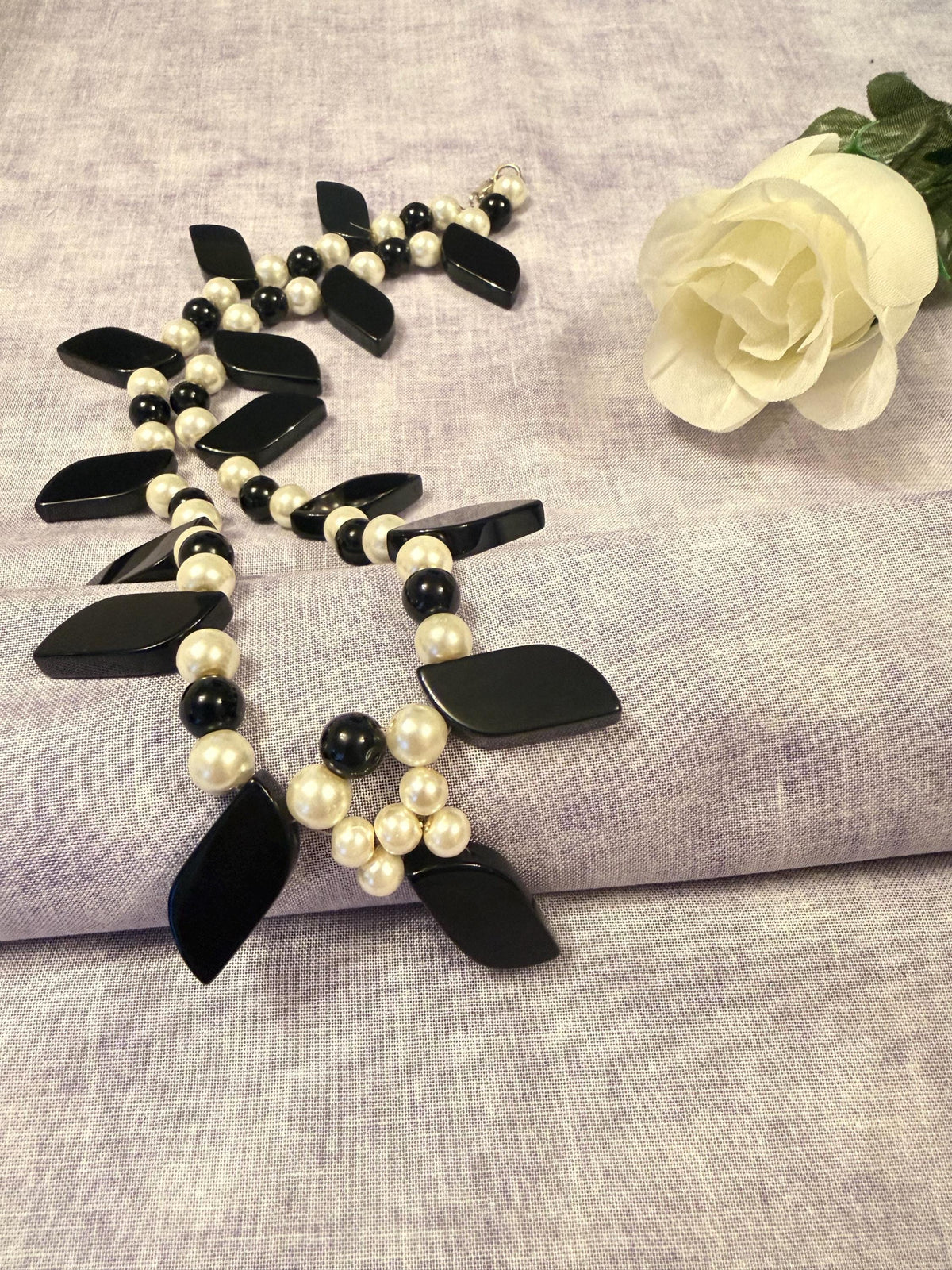 Black Onyx Pearl Statement Neccklace
