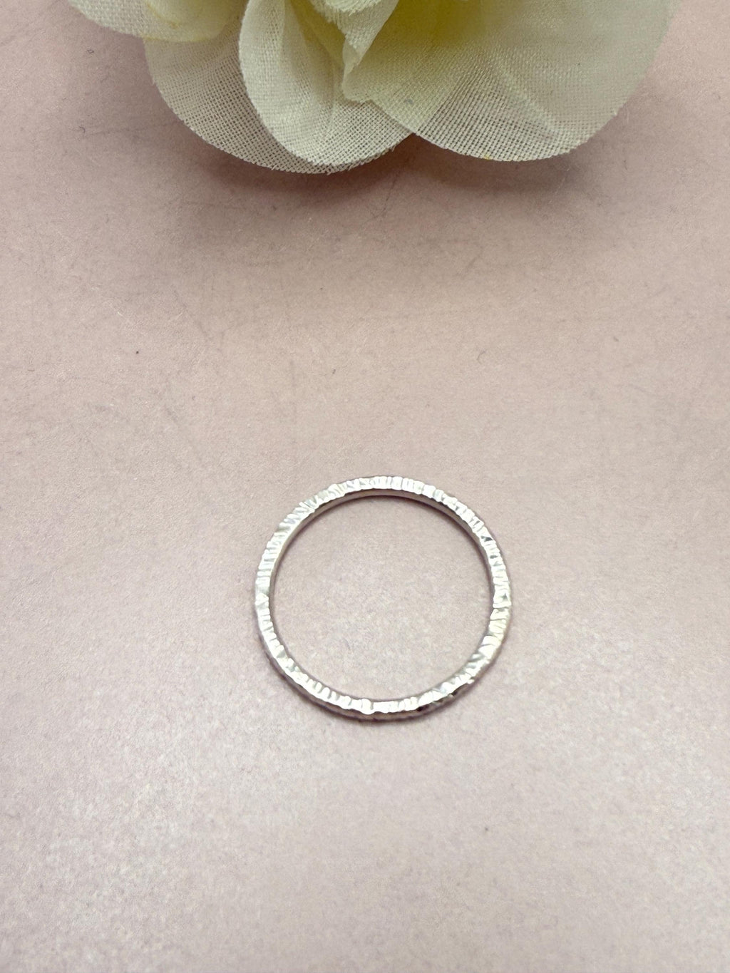 Sterling Silver Hammered Stackable Ring.  Silver Jewellery. Gift for Her