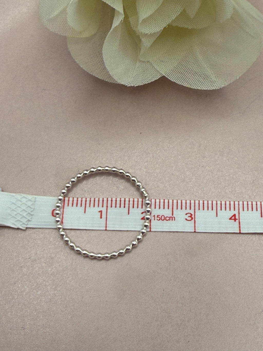 Sterling Silver Beaded Stackable Ring. Gift for Her