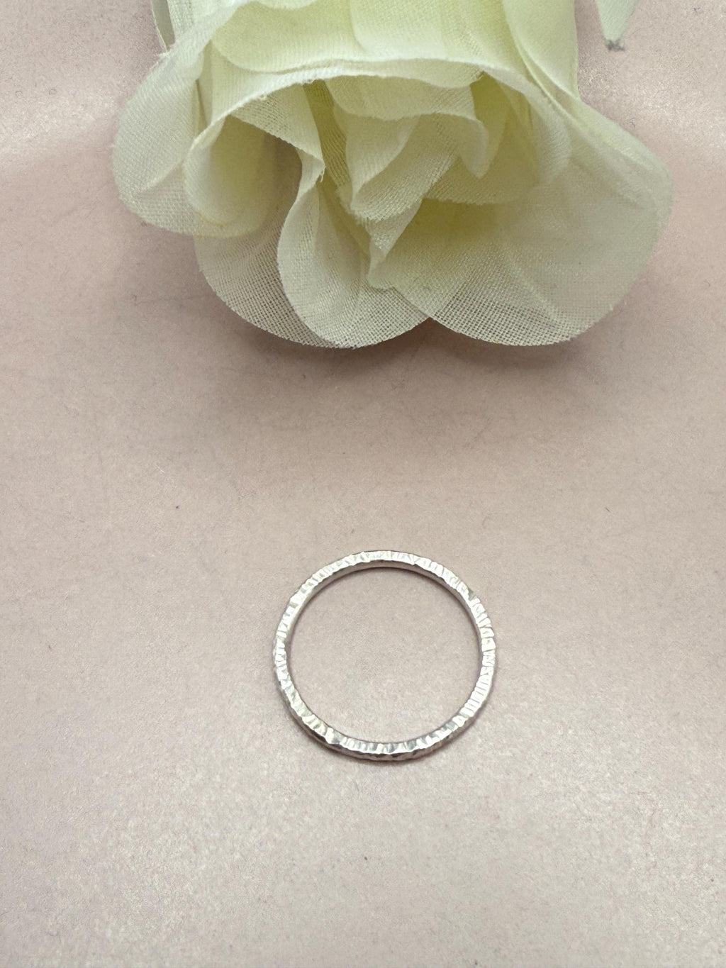 Sterling Silver Hammered Stackable Ring.  Silver Jewellery. Gift for Her