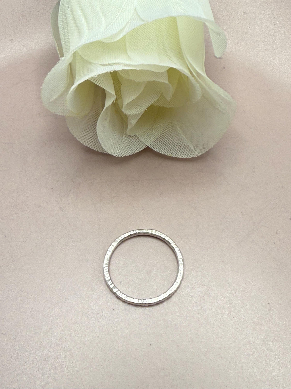 Sterling Silver Hammered Stackable Ring.  Silver Jewellery. Gift for Her