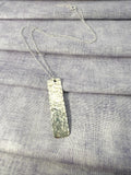 Sterling Silver Textured Pendant Necklace | Handmade Hammered Silver Bar | Minimalist Silver Necklace | 18 Inch Sterling Chain